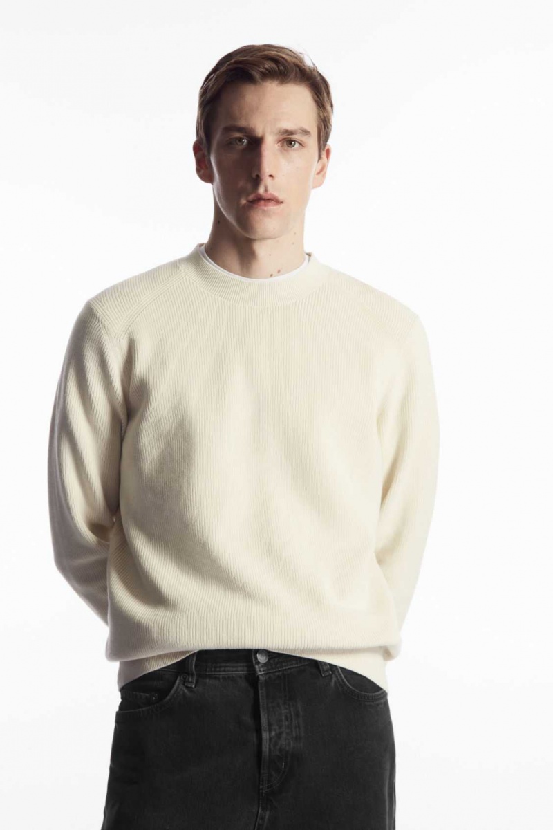 OFF-WHITE COS RIBBED-KNIT SWEATER | NQI-340876