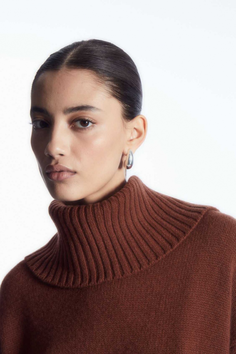 RUST COS OVERSIZED PURE CASHMERE ROLL-NECK SWEATER | EFG-246389