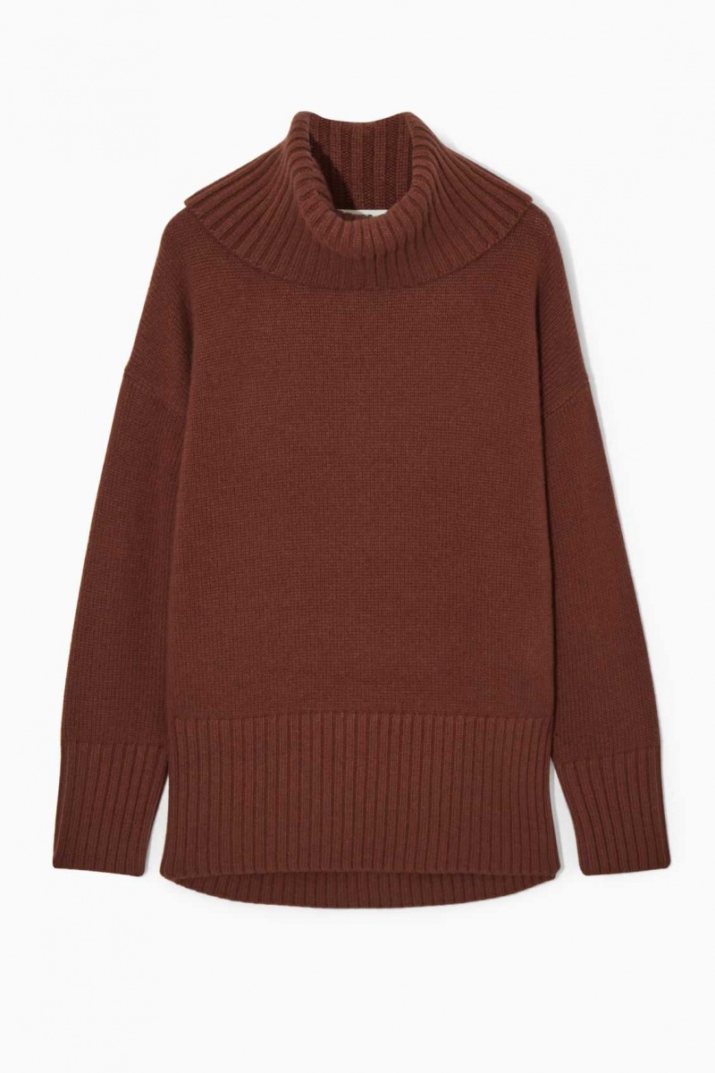 RUST COS OVERSIZED PURE CASHMERE ROLL-NECK SWEATER | EFG-246389