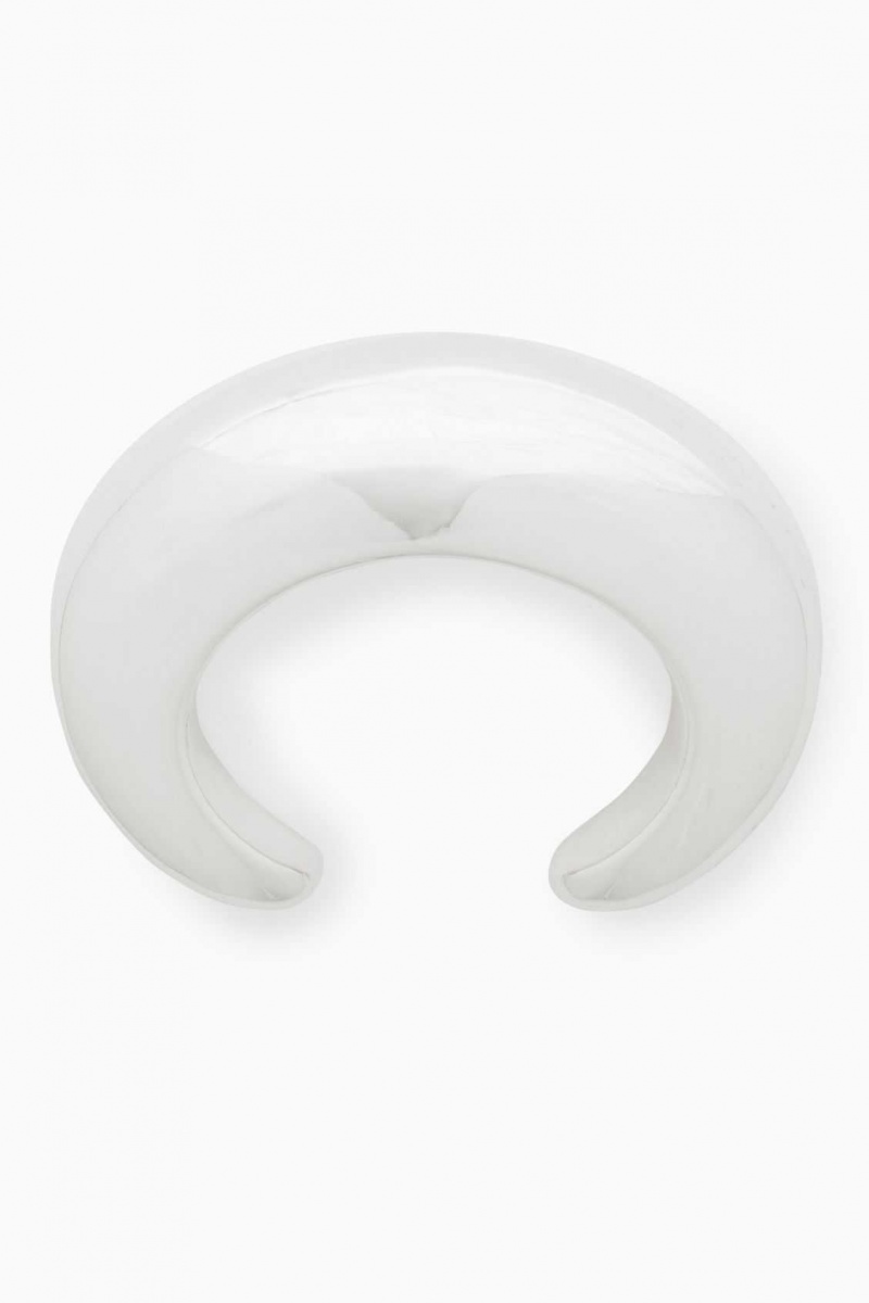 SILVER COS DOMED OVERSIZED BANGLE | HQK-412039