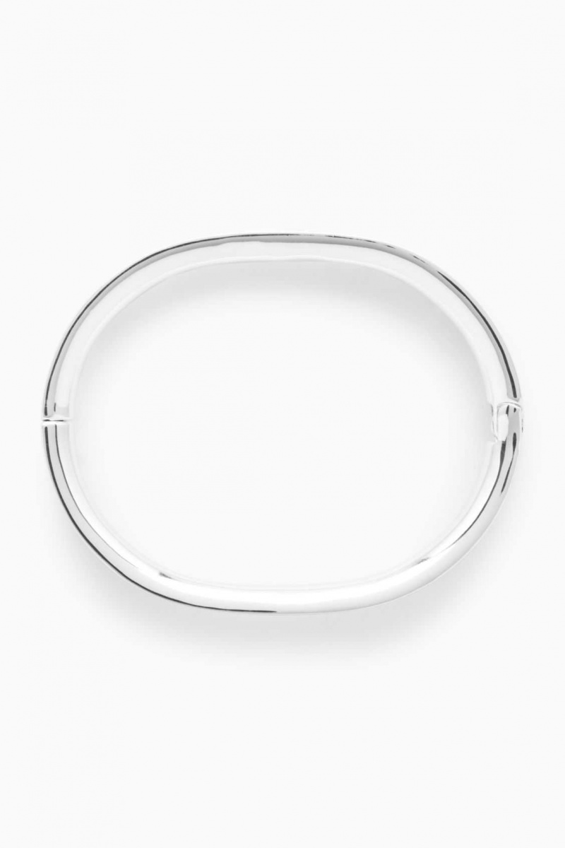 SILVER COS RECYCLED BRASS HINGED BANGLE | QHJ-279540