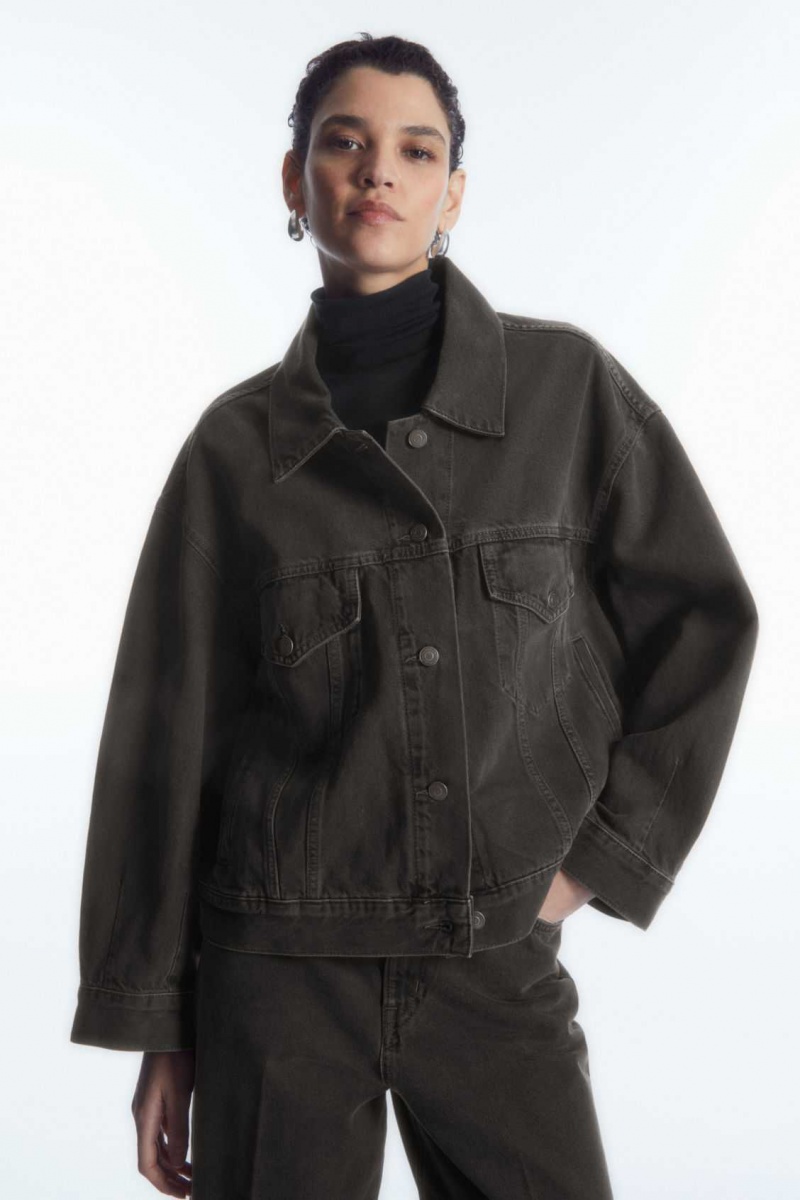 WASHED BLACK COS OVERSIZED DENIM JACKET | XWH-450319