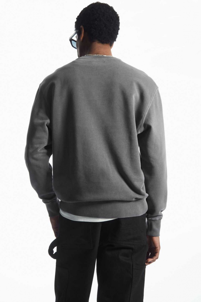 WASHED BLACK COS RELAXED-FIT SWEATSHIRT | JCU-970146