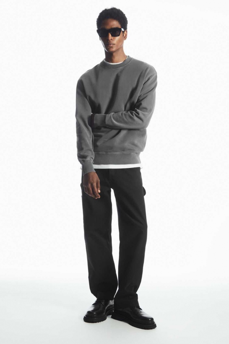 WASHED BLACK COS RELAXED-FIT SWEATSHIRT | JCU-970146