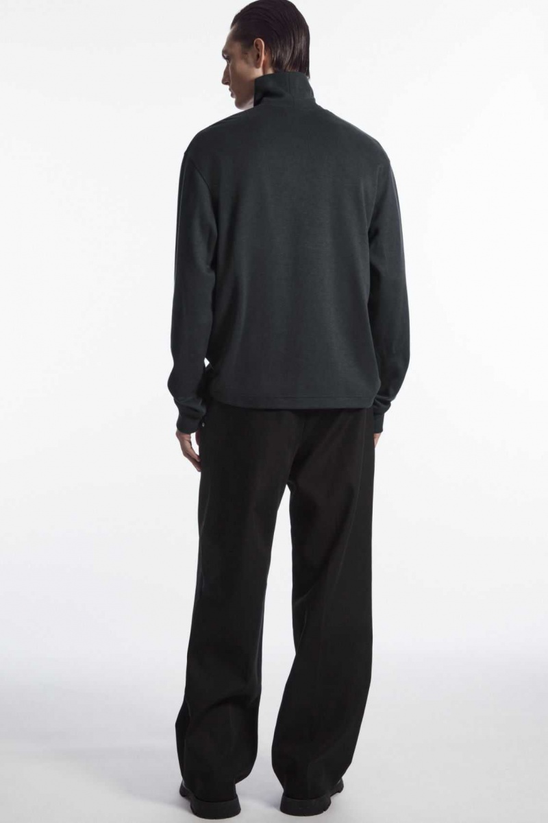 WASHED BLACK COS TURTLENECK SWEATSHIRT | OPC-971450