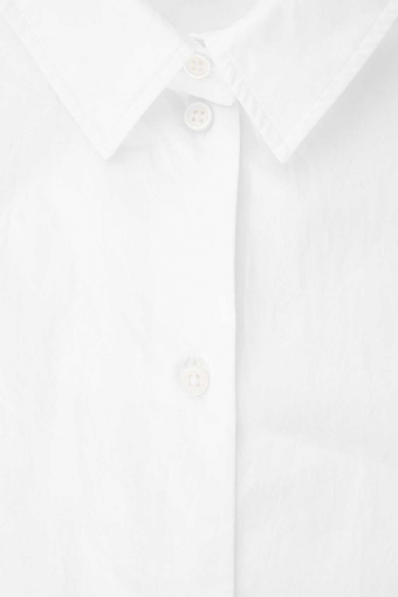 WHITE COS BOXY SHORT-SLEEVED POPLIN SHIRT | WPF-286743