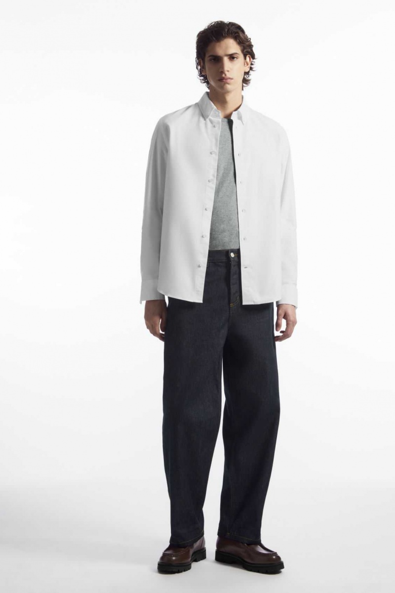 WHITE COS BUTTON-DOWN COLLAR OXFORD SHIRT | XBM-397851