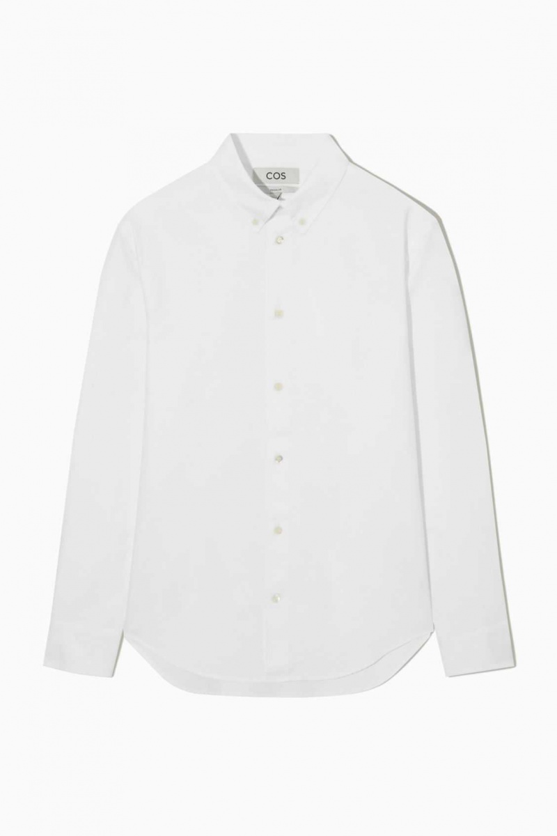 WHITE COS BUTTON-DOWN COLLAR OXFORD SHIRT | XBM-397851