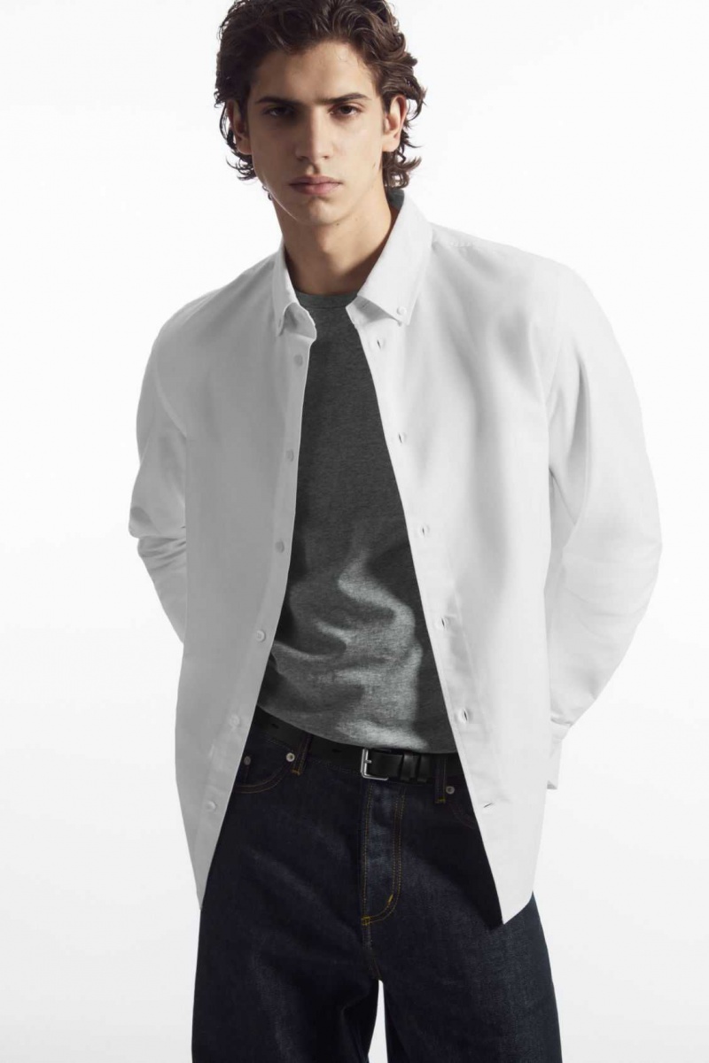 WHITE COS BUTTON-DOWN COLLAR OXFORD SHIRT | XBM-397851