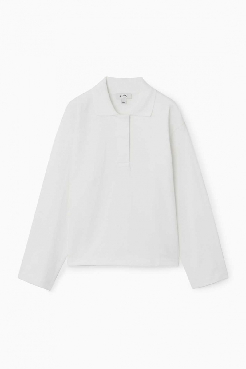 WHITE COS LONG-SLEEVED POLO SHIRT | UPD-349120