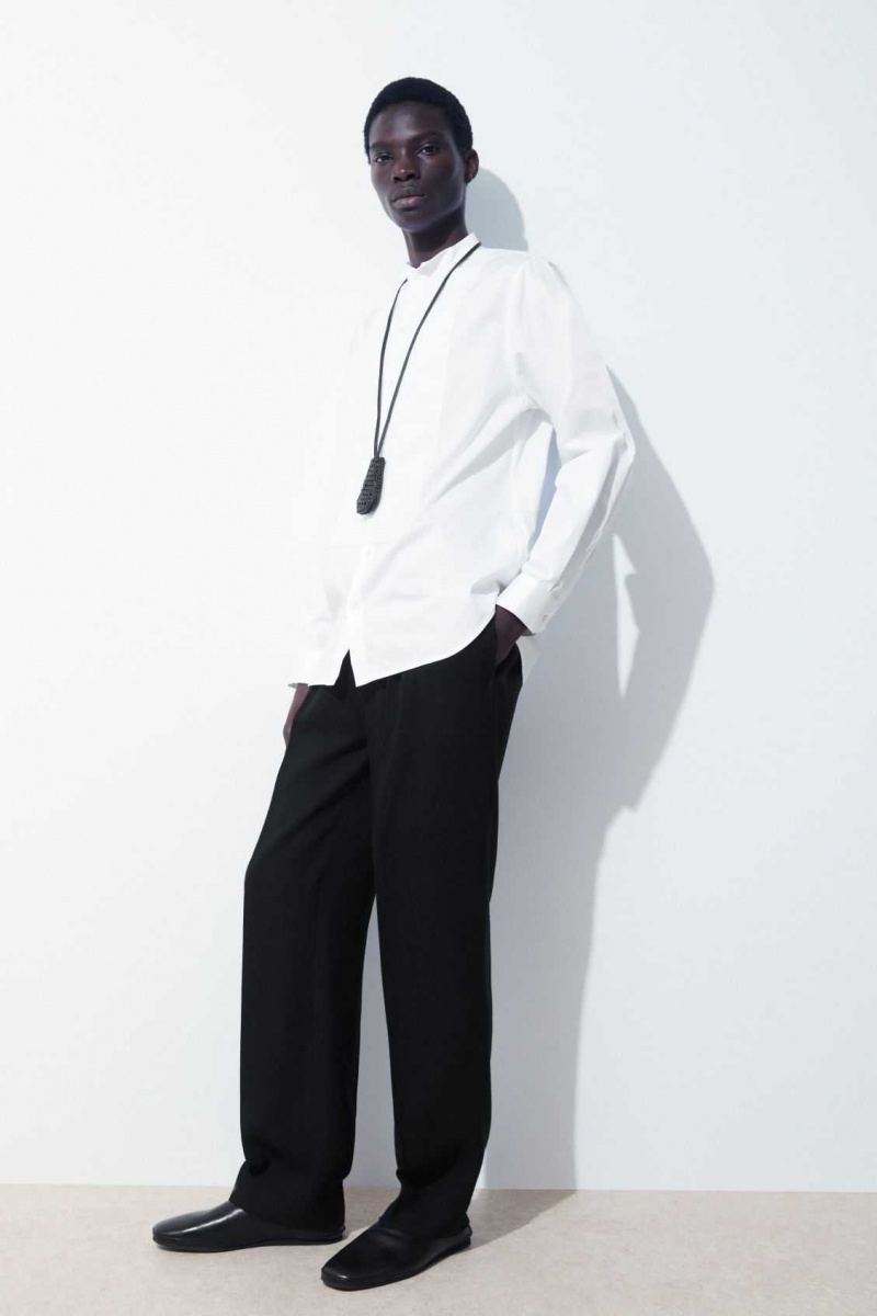 WHITE COS THE POPLIN TUXEDO SHIRT | REY-829051