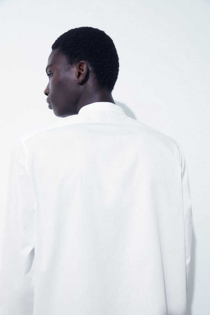 WHITE COS THE POPLIN TUXEDO SHIRT | REY-829051