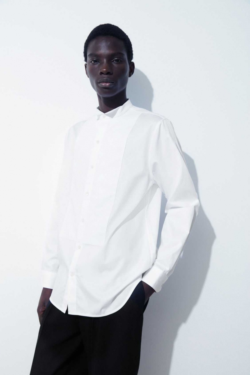 WHITE COS THE POPLIN TUXEDO SHIRT | REY-829051