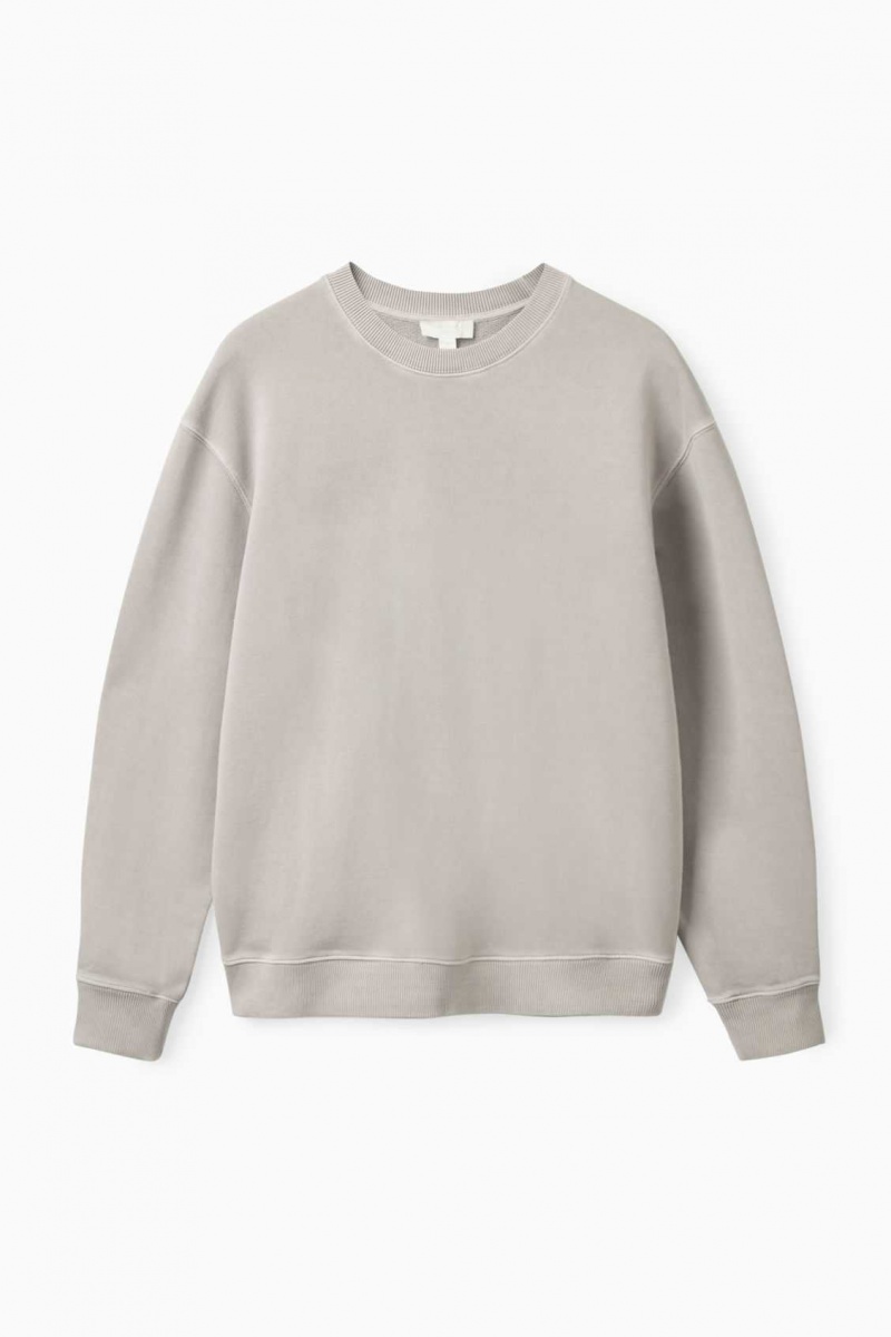 light gray COS RELAXED-FIT SWEATSHIRT | KOJ-287154